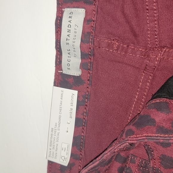 NWT SOCIAL STANDARD BY SANCTUARY stretchy cheetah ankle skinny pants, size 14 - Picture 4 of 5